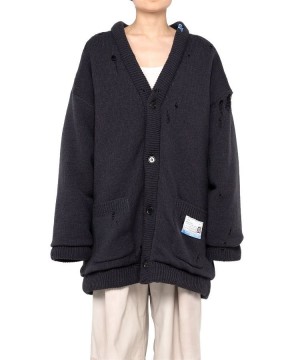 Women Mihara Yasuhiro Acolchado Knit Cardigan Negros | UBHR2801